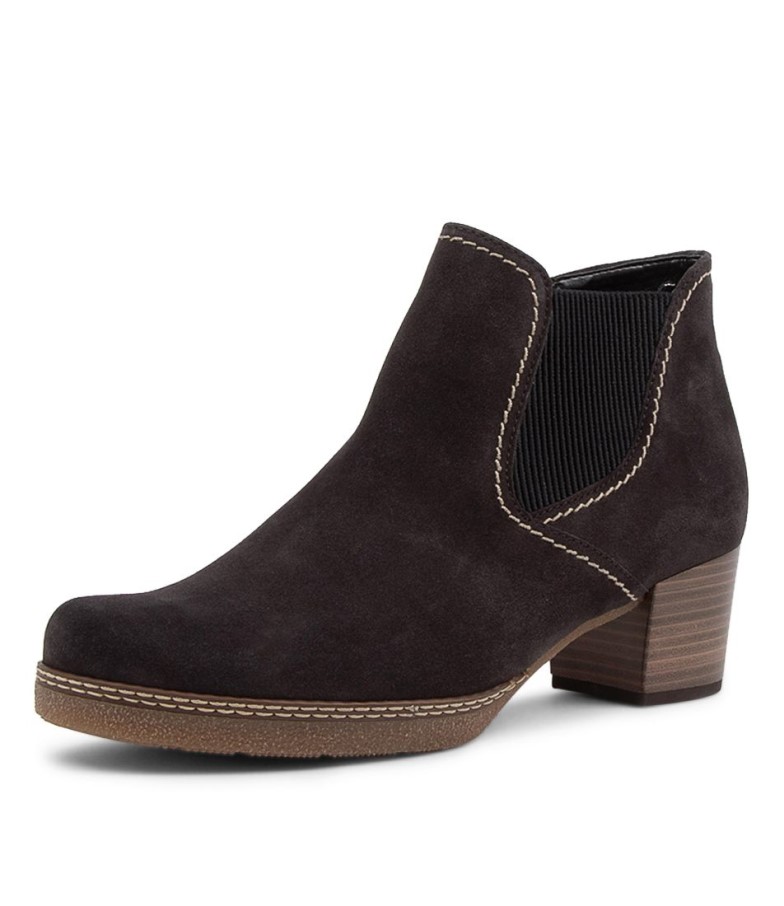 Kaaks Bottines En Daim Gris Foncé Gabor