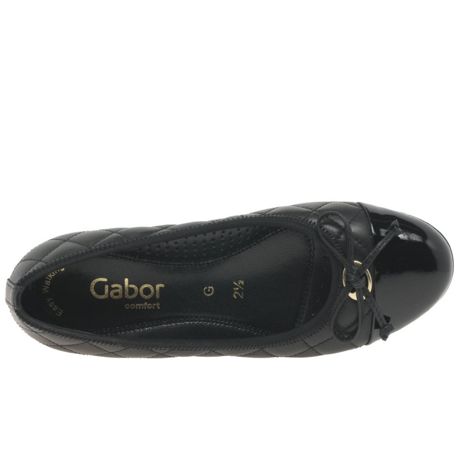 Snowdrop Dames Ballerines Gabor Noir/vernis