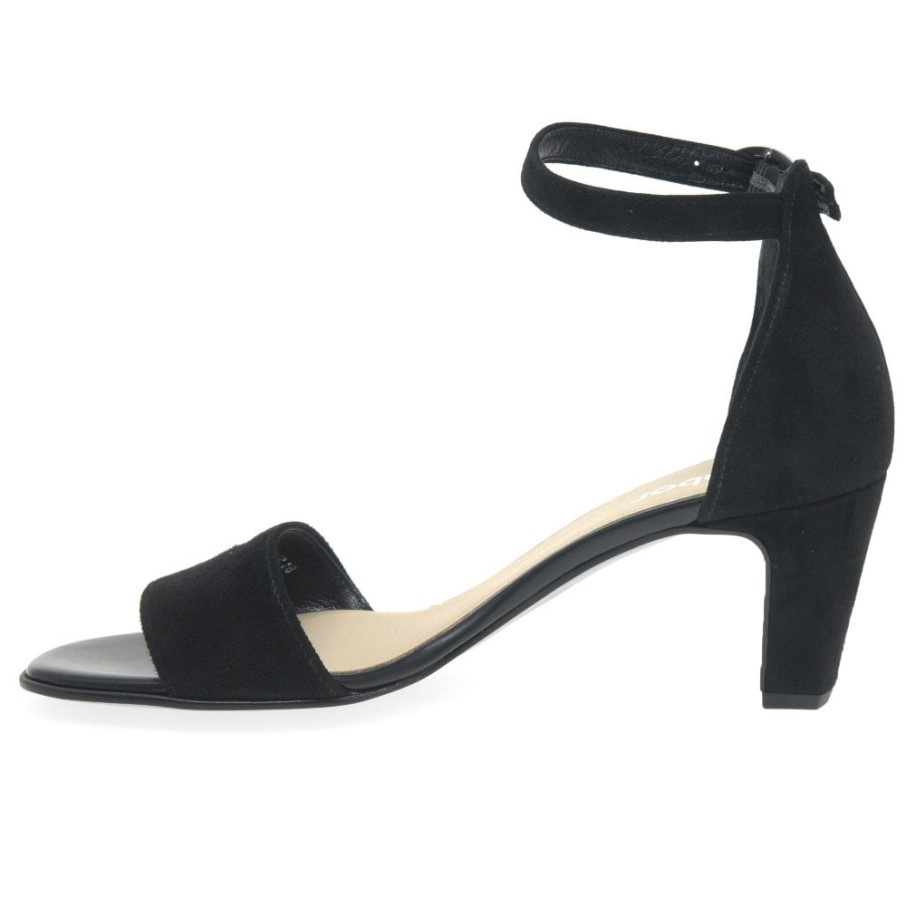 Licorne Sandales à Talons Hauts Pour Femmes En Daim Noir Gabor