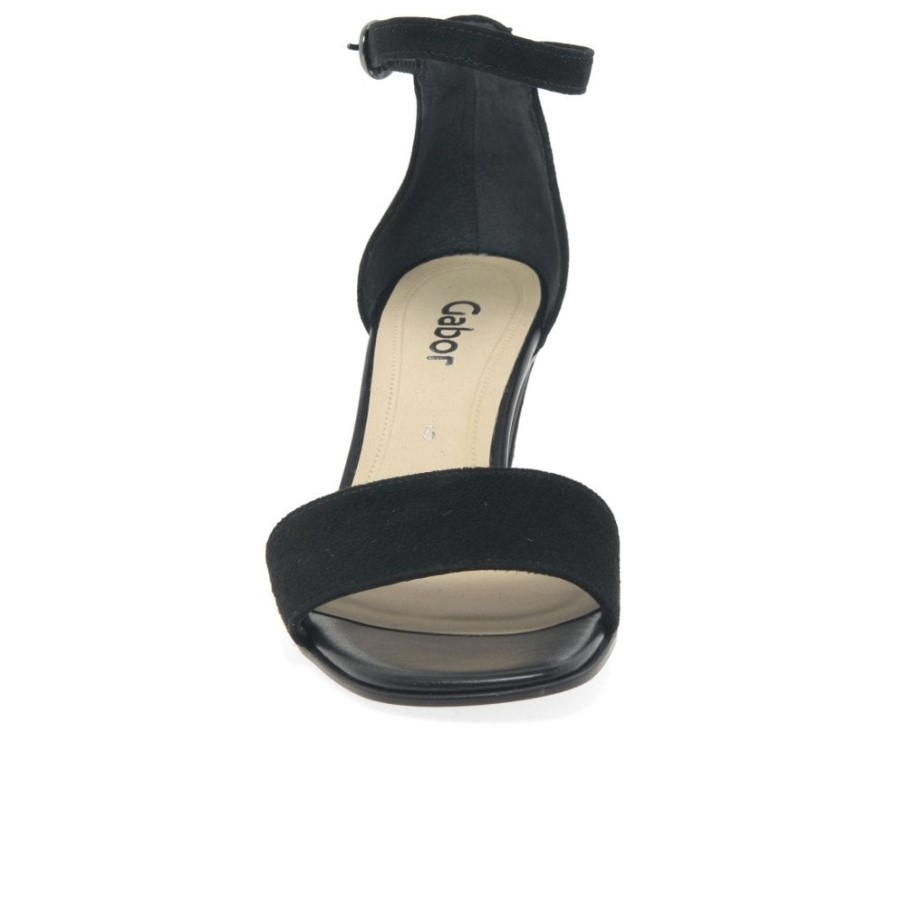 Licorne Sandales à Talons Hauts Pour Femmes En Daim Noir Gabor