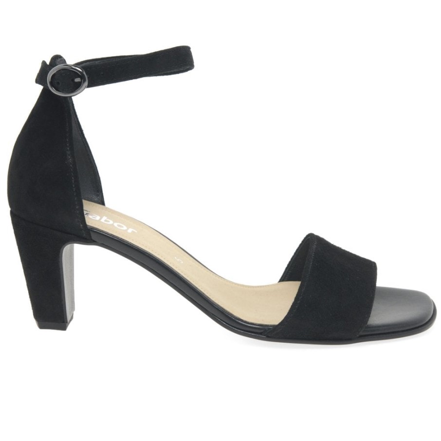 Licorne Sandales à Talons Hauts Pour Femmes En Daim Noir Gabor